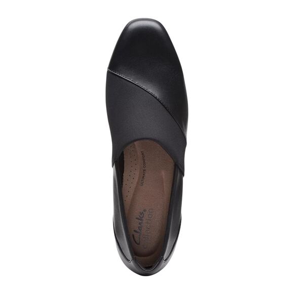 Clarks Women's Juliet Gem Leather Slip On Flats Black Size 8 - Picture 4 of 5